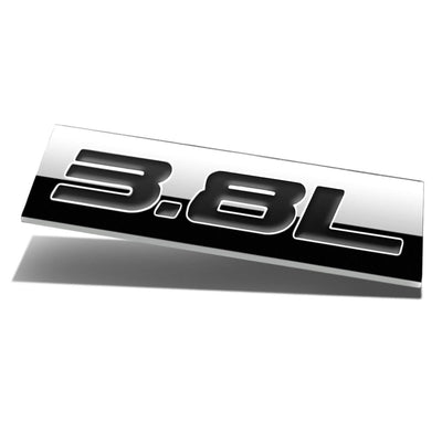 3.8L Tape-on Chrome Emblem Badge Decal <br>Universal