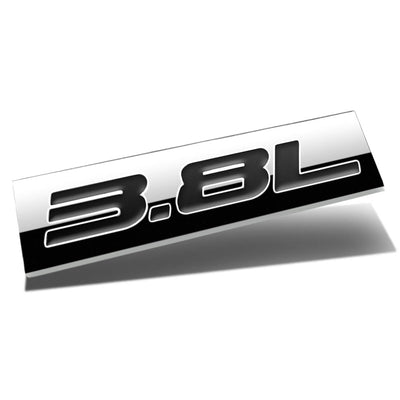 3.8L Tape-on Chrome Emblem Badge Decal <br>Universal