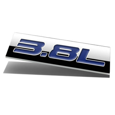 3.8L Tape-on Chrome Emblem Badge Decal <br>Universal