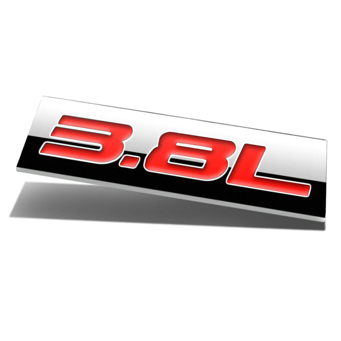 3.8L Tape-on Chrome Emblem Badge Decal <br>Universal