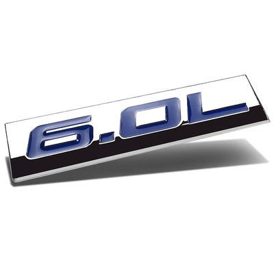 6.0L Tape-on Chrome Emblem Badge Decal <br>Universal
