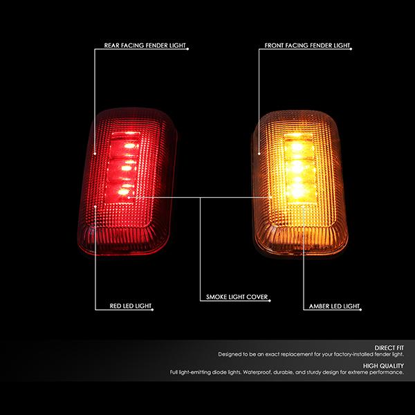 15-19 Silverado Sierra 4X Dually Side Marker Lights - Smoked Lens - Set of 4 - FENDL-CS15-SM - 2