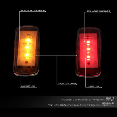 10-17 Ram Truck 3500 Side Marker Lights - LED - Bed Side Fender - Smoked Lens - Set of 4 - FENDL-DRAM10-SM - 2