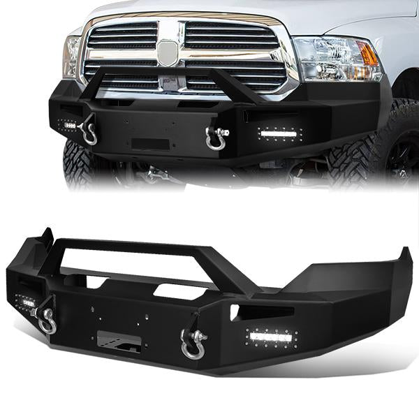 13-18 Ram Truck 1500 Rock Crawler Front Bumper - W/Winch Plate+LED Fog Light - FGBP-003 - 1