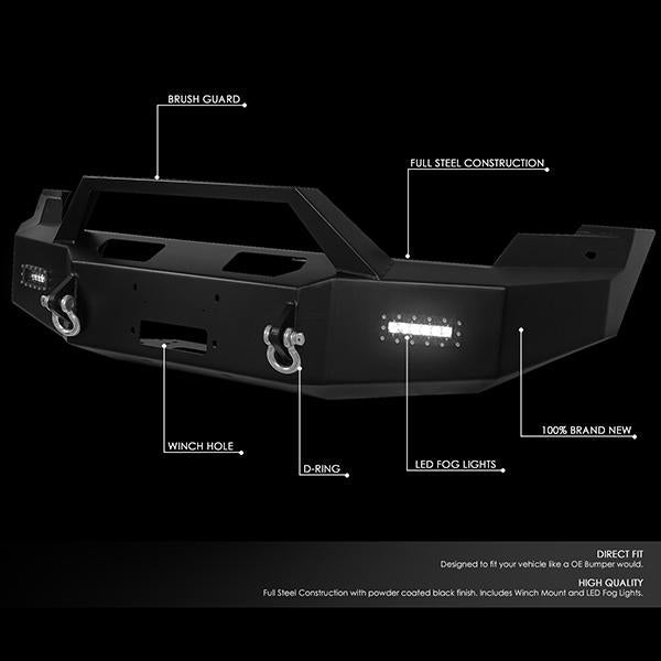 10-14 Ford F150 Raptor Rock Crawler Front Bumper - W/Winch Plate+LED Fog Light - FGBP-004 - 2