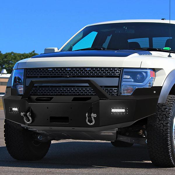 10-14 Ford F150 Raptor Rock Crawler Front Bumper - W/Winch Plate+LED Fog Light - FGBP-004 - 9