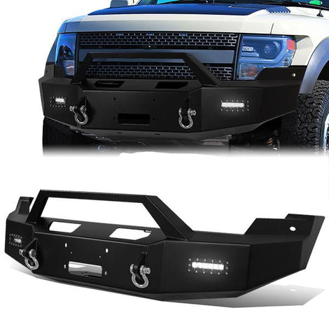 10-14 Ford F150 Raptor Rock Crawler Front Bumper - W/Winch Plate+LED Fog Light - FGBP-004 - 1