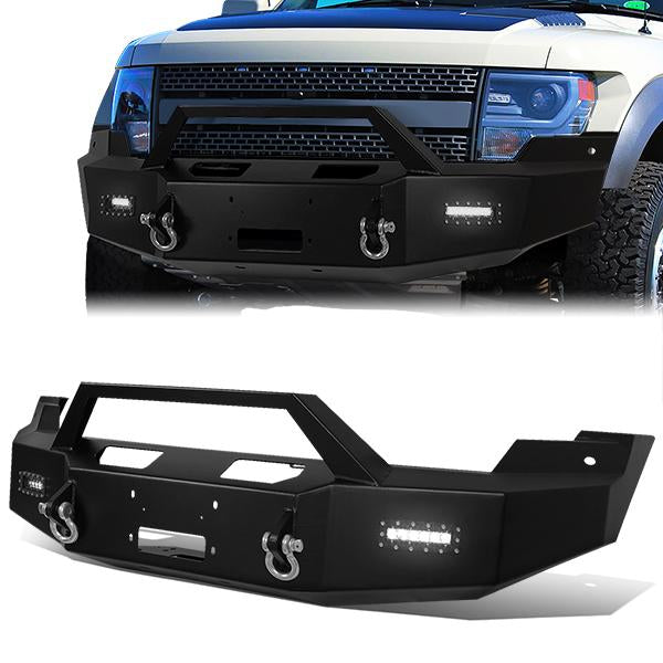 10-14 Ford F150 Raptor Rock Crawler Front Bumper - W/Winch Plate+LED Fog Light - FGBP-004 - 1
