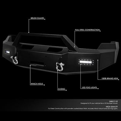09-14 Ford F150 Rock Crawler Front Bumper - W/Winch Plate+LED Fog Light+D-Ring - FGBP-005 - 2