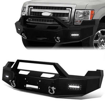 09-14 Ford F150 Rock Crawler Front Bumper - W/Winch Plate+LED Fog Light+D-Ring - FGBP-005 - 1