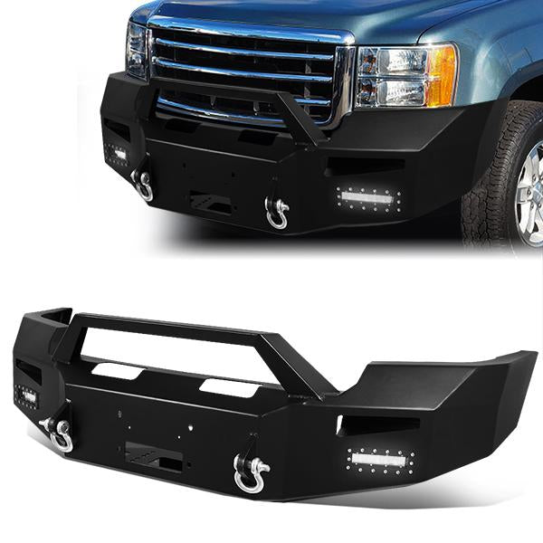 07-13 GMC Sierra 1500 Rock Crawler Front Bumper - W/Winch Plate+LED Fog Light - FGBP-006 - 1