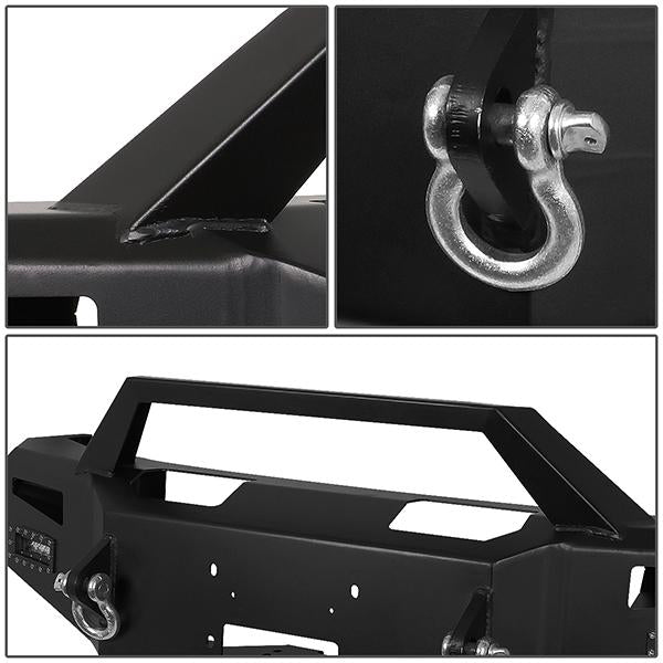 15-17 Ford F150 Rock Crawler Front Bumper - W/Winch Plate+LED Fog Light+D-Ring - FGBP-007 - 3