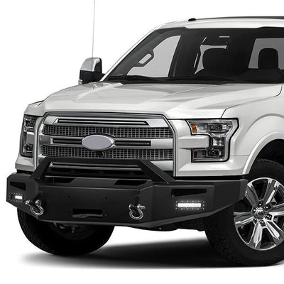 15-17 Ford F150 Rock Crawler Front Bumper - W/Winch Plate+LED Fog Light+D-Ring - FGBP-007 - 9