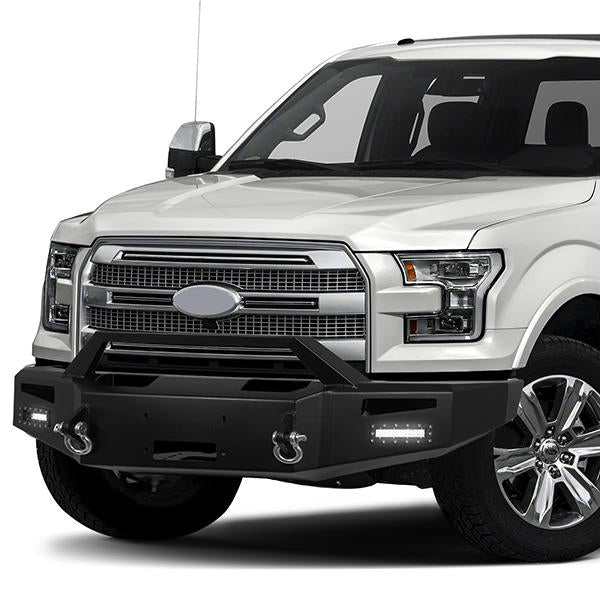 15-17 Ford F150 Rock Crawler Front Bumper - W/Winch Plate+LED Fog Light+D-Ring - FGBP-007 - 9