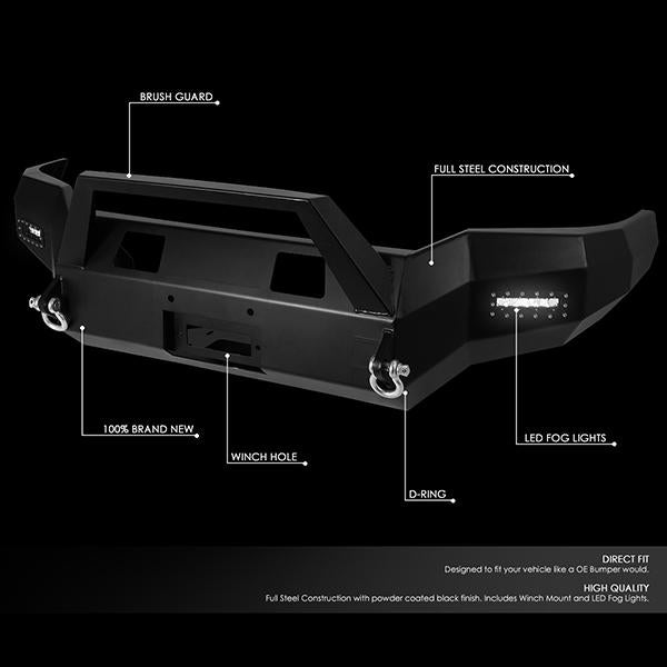 07-13 Toyota Tundra Rock Crawler Front Bumper - W/Winch Plate+2X LED Fog Light - FGBP-008 - 2