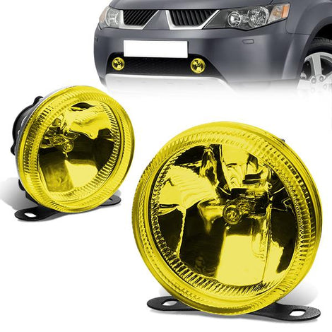 Amber Lens Universal Fog Lights <br>w/ Bulbs + Bracket