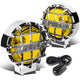 D-Motoring - Fog Lights - 6 - W / Switch - Chrome Housing - Amber Lens - Pair  - 1