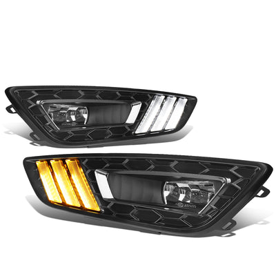 D-Motoring - Fog Lights - LED DRL - Black Housing - Clear Lens - Plug-n-Play - Pair - 15-17 Ford Focus - 1