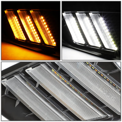 D-Motoring - Fog Lights - LED DRL - Black Housing - Clear Lens - Plug-n-Play - Pair - 15-17 Ford Focus - 2