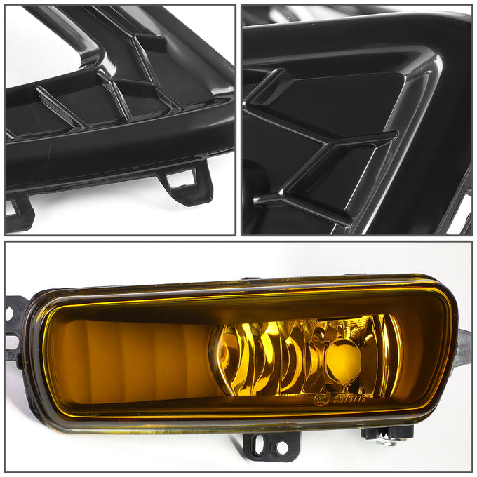 D-Motoring - Fog Lights - LED DRL - Black Housing - Amber Lens - Plug-n-Play - Pair - 15-17 Ford Focus - 3