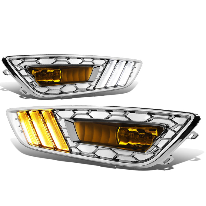 D-Motoring - Fog Lights - LED DRL - Amber Lens - Plug-n-Play - Pair - 15-17 Ford Focus - 1