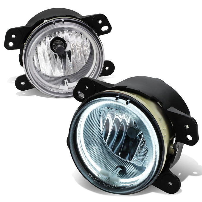 D-Motoring - Fog Lights - Halo Ring - Clear Lens - Plug-n-Play - Pair - Chrysler 300 C SRT8 Touring Limited S / PT Cruiser / Dodge Journey / Magnum / Jeep Wrangler - 1