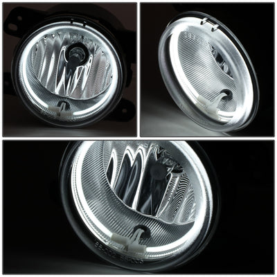 D-Motoring - Fog Lights - Halo Ring - Clear Lens - Plug-n-Play - Pair - Chrysler 300 C SRT8 Touring Limited S / PT Cruiser / Dodge Journey / Magnum / Jeep Wrangler - 2