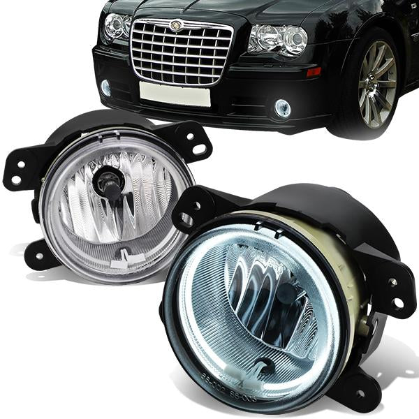 Halo Ring Fog Lights w/ Bulb <br>06-10 Chrysler PT Cruiser, 07-18 Jeep Wrangler