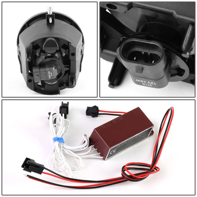 D-Motoring - Fog Lights - Halo Ring - Clear Lens - Plug-n-Play - Pair - Jeep Grand Cherokee / Commander / Chrysler Aspen / Chrysler 300 / Dodge Dakota / Mitsubishi Raider - 4