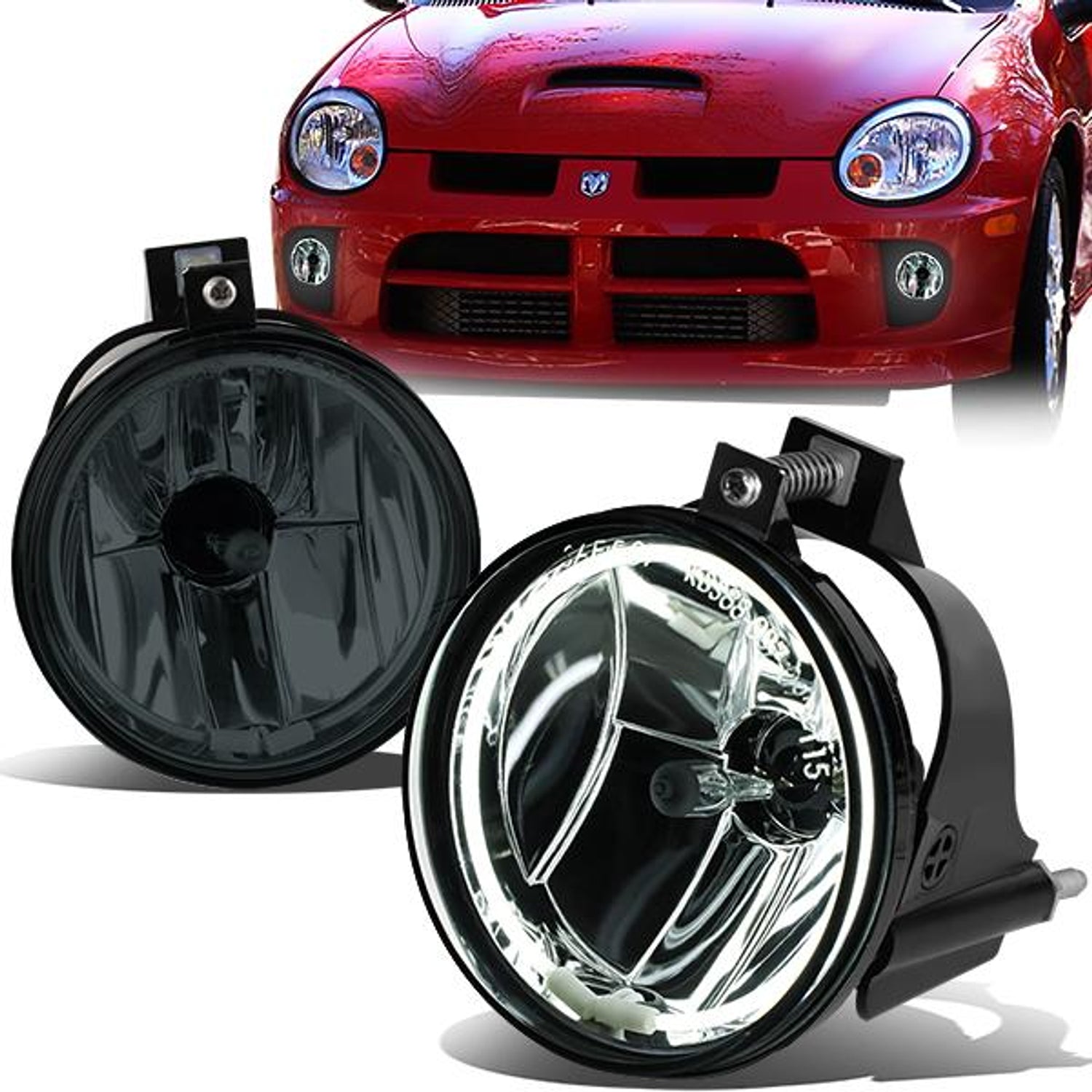 Halo Ring Fog Lights w/ Bulb <br>03-05 Dodge Neon
