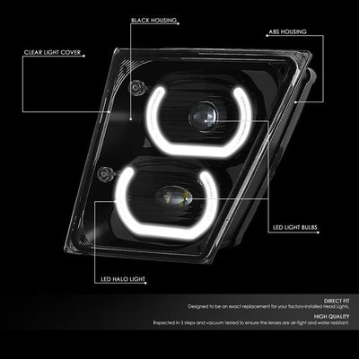 LED DRL Projector Fog Lights w/ Wiring Harness <br>04-18 Volvo VN VNL 300 400 430 630 740 760 860