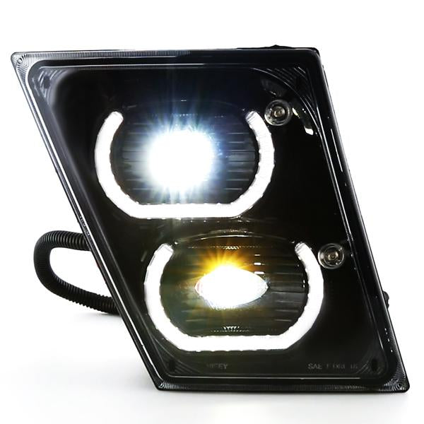 LED DRL Projector Fog Lights w/ Wiring Harness <br>04-18 Volvo VN VNL 300 400 430 630 740 760 860