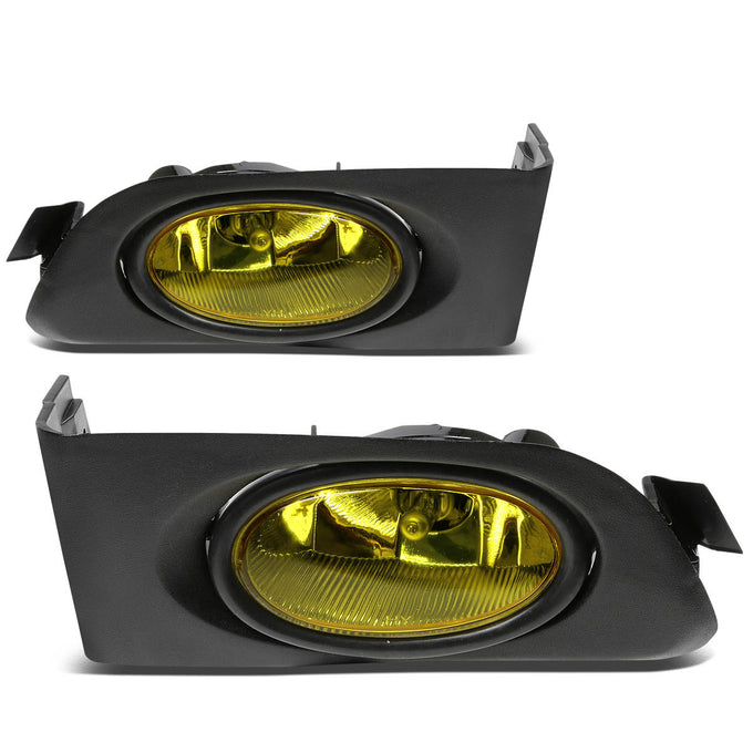 D-Motoring - Fog Lights - W / Switch - Amber Lens - Plug-n-Play - Pair - 01-03 Honda Civic 2-Dr Coupe 4-Dr Sedan - 4