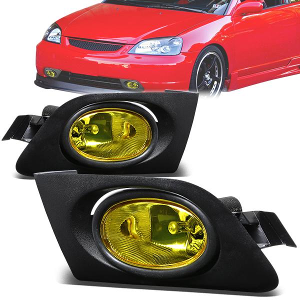Factory Style Fog Lights w/ Switch + Wiring Harness <br>01-03 Honda Civic
