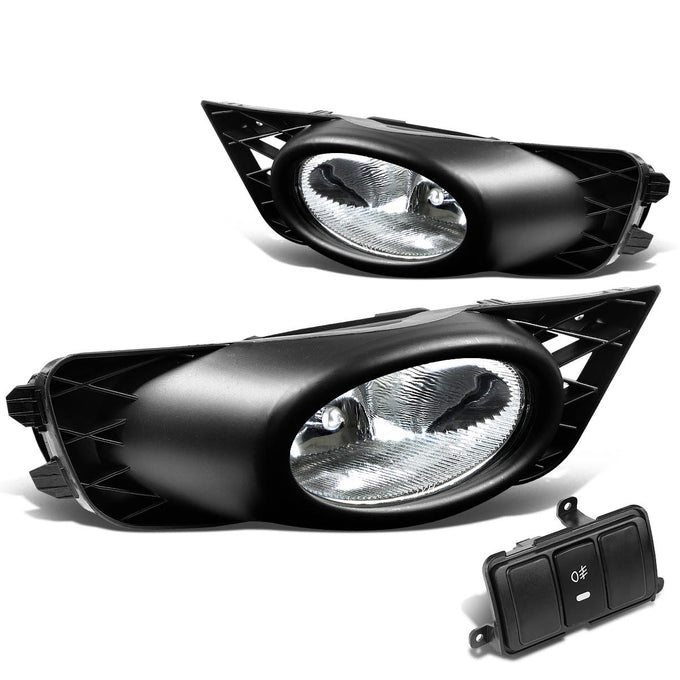 D-Motoring - Fog Lights - W / Switch - Clear Lens - Plug-n-Play - Pair - 09-11 Honda Civic 4-Dr Sedan - 1