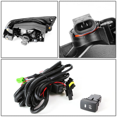 D-Motoring - Fog Lights - W / Switch - Clear Lens - Plug-n-Play - Pair - 2012 Honda Civic 4-Door Sedan - 4