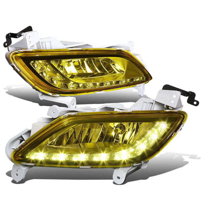 D-Motoring - Fog Lights - 11-16 Veloster FS L4 - LED DRL - W / Switch - Amber Lens - Plug-n-Play - Pair - 2012-2016 Hyundai Veloster - 1