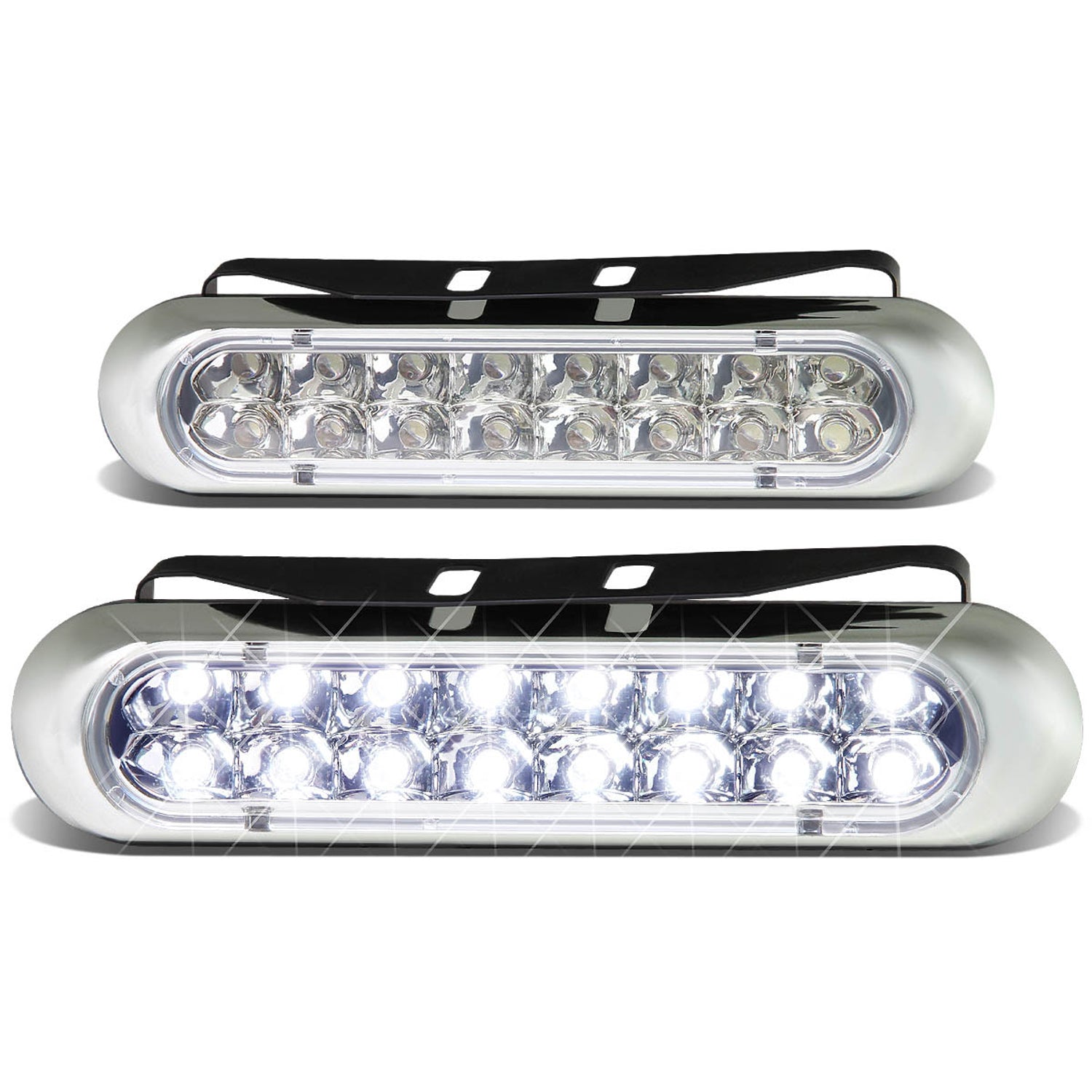D-Motoring - Fog Lights - 6 - LED DRL - Clear Lens - Pair  - 1