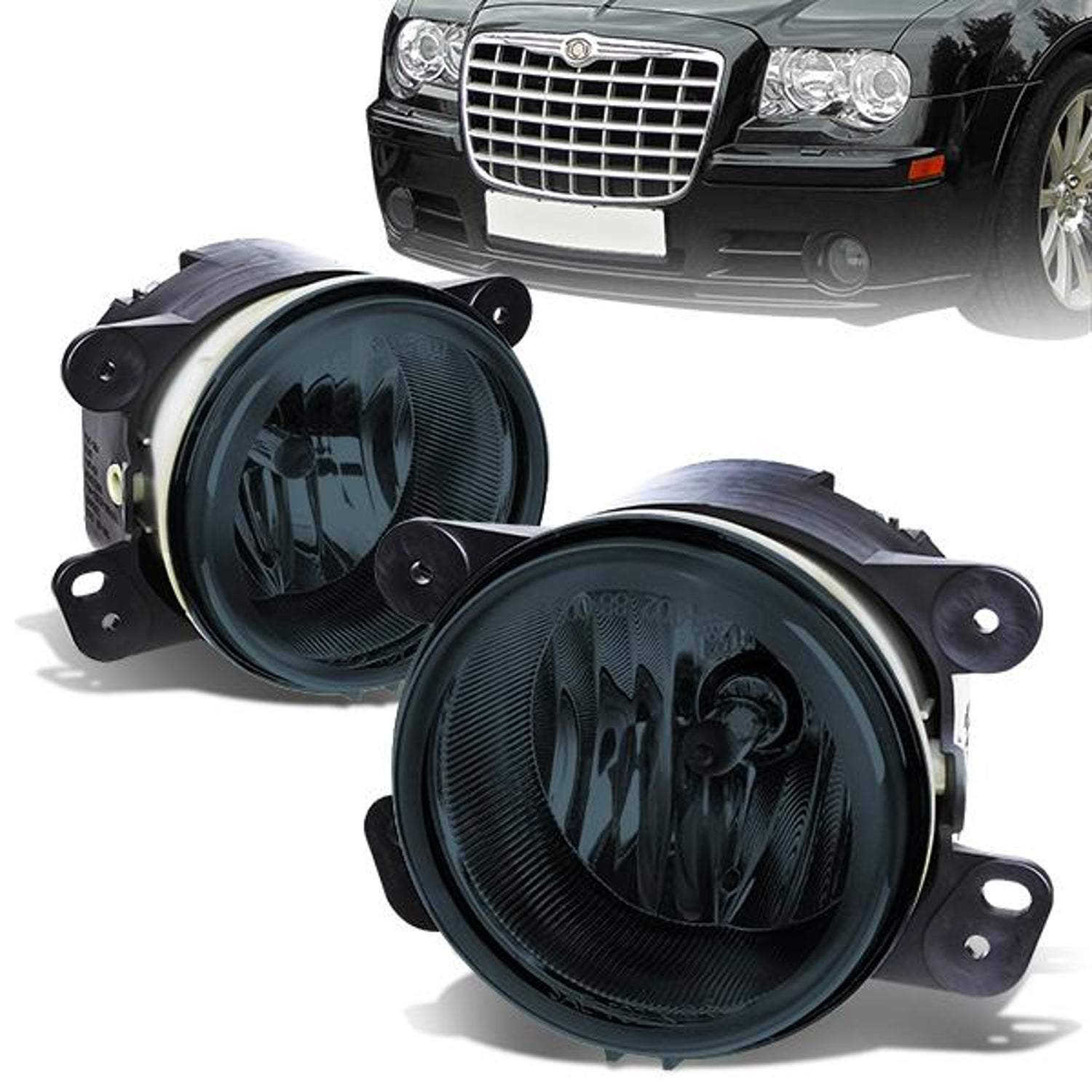 Smoked Lens Fog Light w/ Bulbs <br>05-10 Chrysler 300, 08-09 Dodge Caliber SRT-8