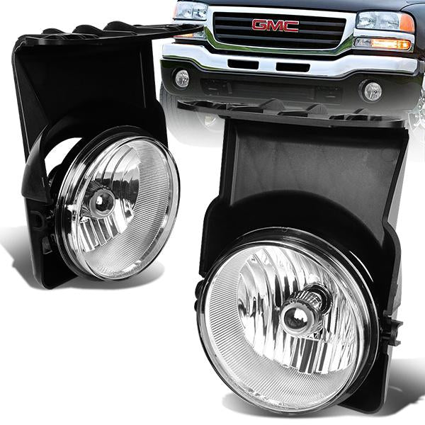 Clear Lens Fog Light w/ Bulbs <br>03-07 GMC Sierra 1500 2500 HD 3500, 2001 GMC Sierra C3