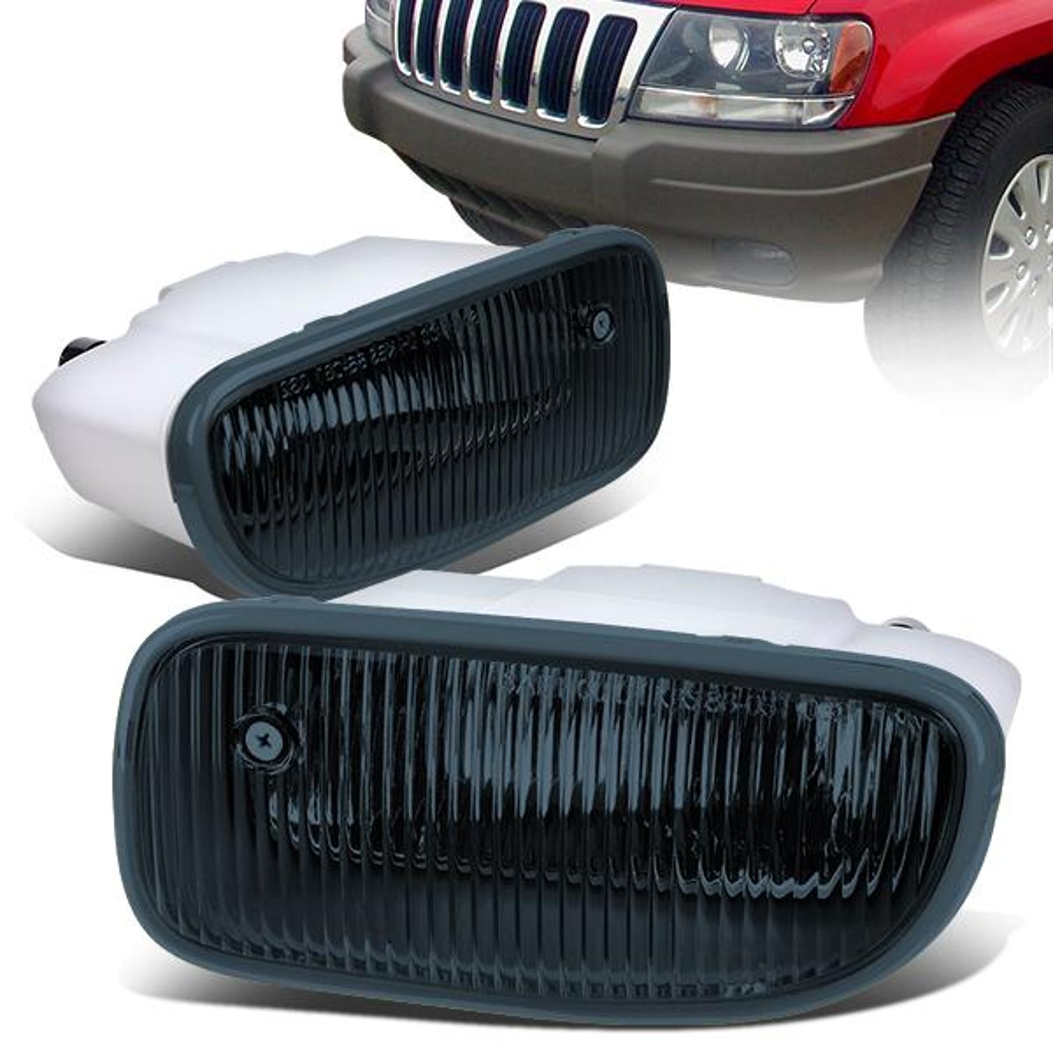 Smoked Lens Fog Light w/ Bulbs <br>99-01 Jeep Grand Cherokee WJ