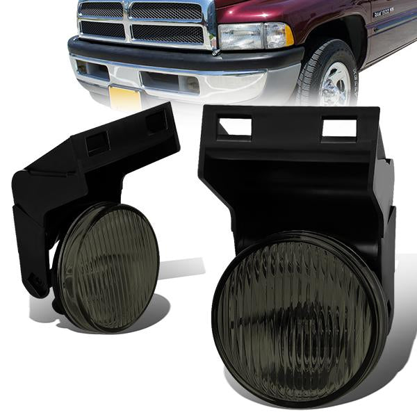 Smoked Lens Fog Light w/ Bulbs <br>94-98 Dodge Ram 1500 2500 3500