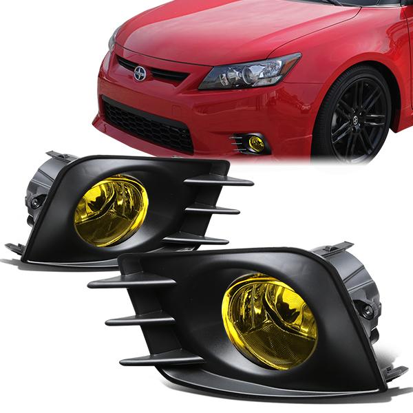 Amber Lens Fog Lights w/ Switch + Wiring Harness + Bezels <br>11-13 Scion tC