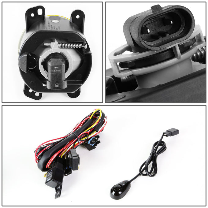D-Motoring - Fog Lights - W / Switch - Amber Lens - Plug-n-Play - Pair - Chrysler 300 C SRT8 Touring Limited S / PT Cruiser / Dodge Journey / Magnum / Jeep Wrangler - 4