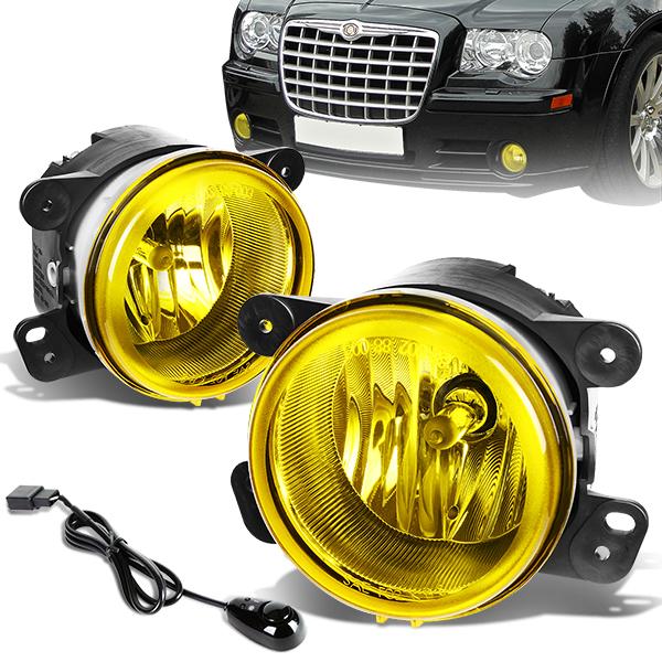 Amber Lens Fog Lights w/ Switch + Wiring Harness <br>05-10 Chrysler 300, 08-09 Dodge Caliber SRT-8