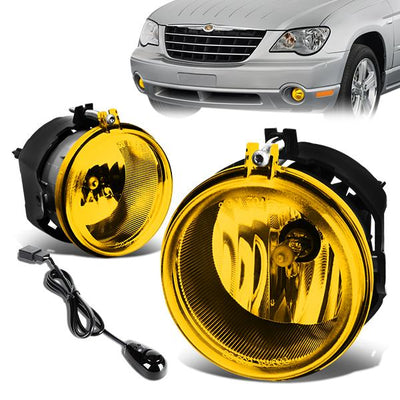 Amber Lens Fog Lights w/ Switch + Wiring Harnesses <br>05-08 Chrysler Pacifica, 08-10 Dodge Avenger
