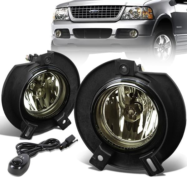 Smoked Lens Fog Lights w/ Switch + Wiring Harness <br>02-05 Ford Explorer