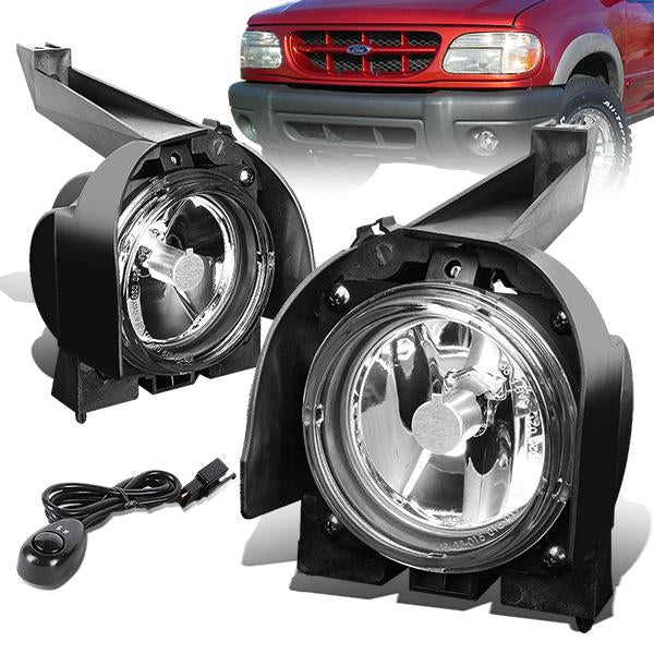 Clear Lens Fog Lights w/ Switch + Wiring Harness <br>01-03 Ford Explorer Sport , 01-05 Explorer Sport Trac