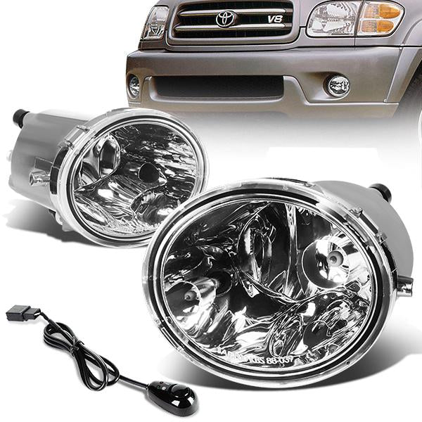 Clear Lens Fog Lights w/ Switch + Wiring Harness <br>00-06 Toyota Tundra, 01-07 Sequioa