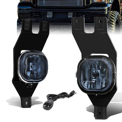 Smoked Lens Fog Lights w/ Switch + Wiring Harness <br>99-04 F-250 - F-550 Super Duty, 01-04 Excursion